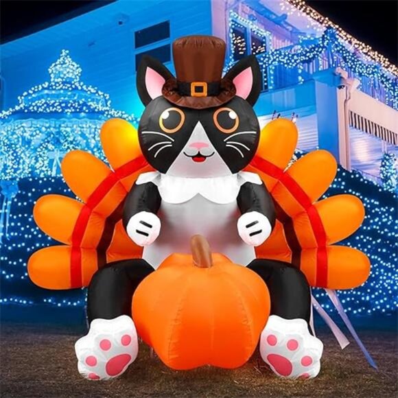 5 ft Height Thanksgiving Inflatable Animal with Built in LED Lights - Picture 7 of 7
